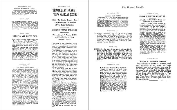 The Burton and Van Duzer Family History: The Roots and Branches of Frank Vincent Burton and Katherine Sayre Van Duze